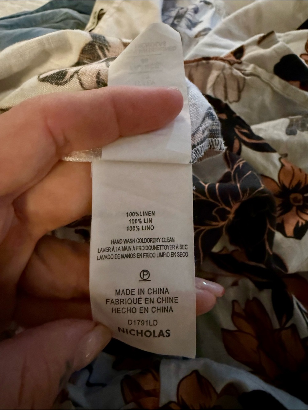 Nicholas Floral Long Tier Maxi Linen Sleeveless Lined Brown White Dress Size 16 - Picture 12 of 12